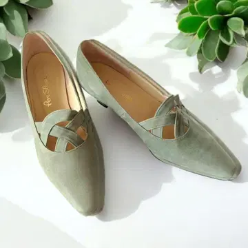 PERSPOOK 고급 스웨이드 느낌 펌프스 그린 계열 23.5cm