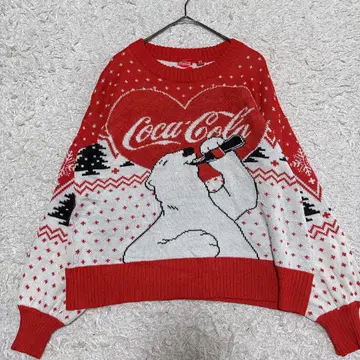 코카콜라 백곰 니트 xs 넉넉한 핏