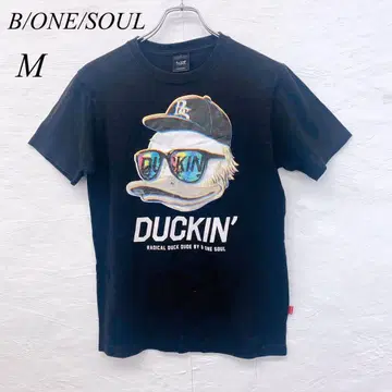 e5481 [비원서울] DUCKIN' 반팔 T셔츠 남성용 M 블랙