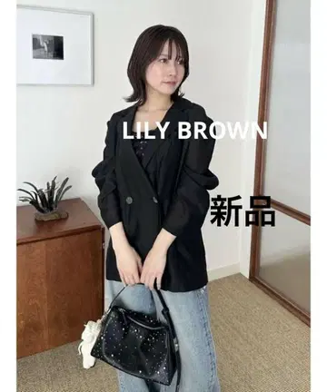 미사용 새상품 [ LILYBROWN ] 세미 시어 자켓 블랙