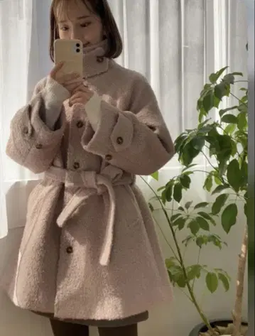 푸들 리본 코트 베이지 Flower
