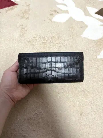 다크 브라운 크로커다일 장지갑