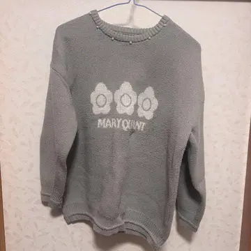 MARY QUANT 그레이 니트 스웨터 긴팔