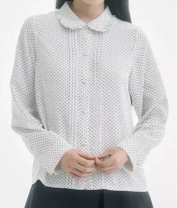 도트 프릴 옷깃 셔츠 블라우스