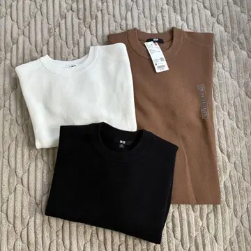 UNIQLO 워셔블 밀라노 리브 스웨터 M 세트