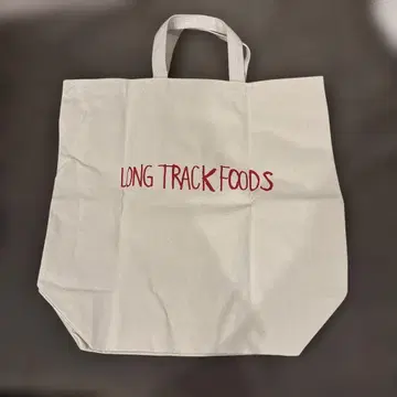 LONG TRACK FOODS 토트백 아이보리 캔버스