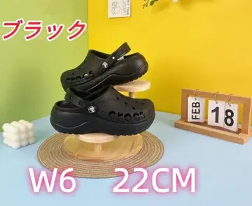클로그 샌들 블랙 W6 22CM 통굽
