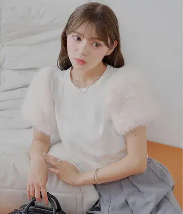 chico 소매 퍼프 니트