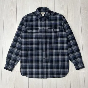 L.L.Bean 플란넬 셔츠 긴팔 셔츠 네이비 체크 S
