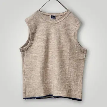 [ 45rpm ] 울 100% 니트 베스트 M 내추럴 베이지 캐주얼