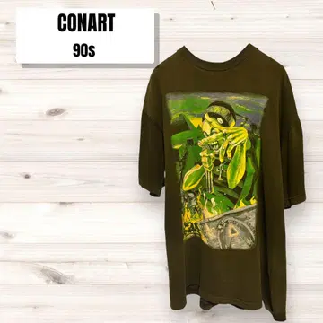90s CONART 티셔츠 올리브 그린