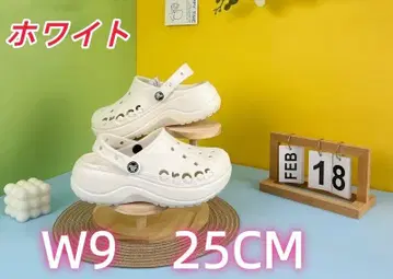화이트 사보 샌들 W9 25CM 통굽