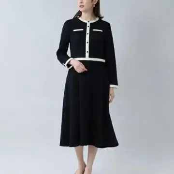 UNTITLED 울 저리 배색 원피스
