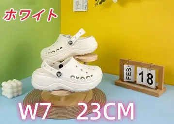 화이트 사보 샌들 W7 23CM 통굽