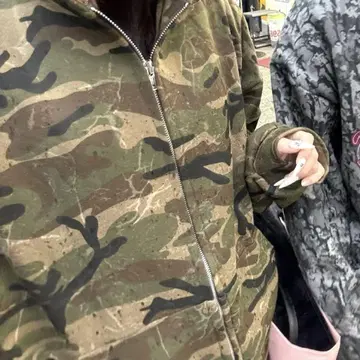 지퍼 후드티 카모플라쥬