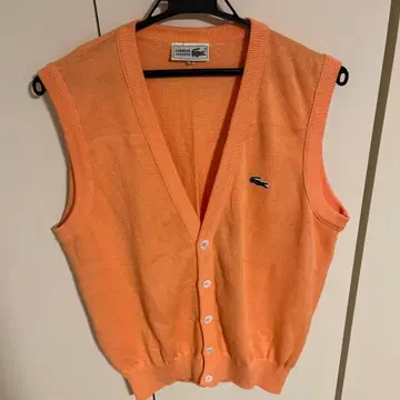 LACOSTE 오렌지 베스트 가디건