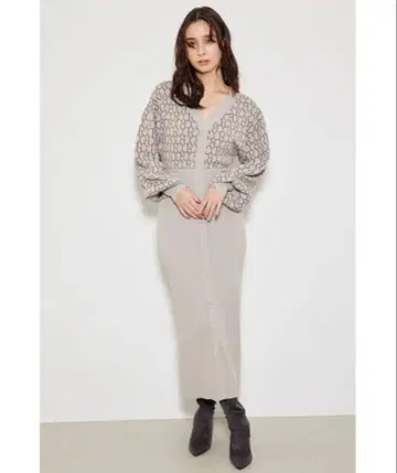 리엔다 rienda R 모노그램 Knit OP