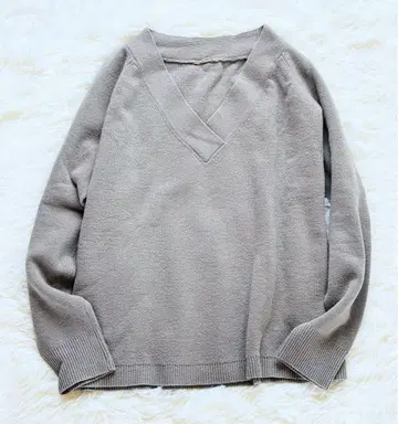Deuxieme Classe V넥 니트 울 캐시미어 그레이지