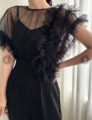 LAGUNAMOON LADY 튤 도킹 콤비네존 블랙 L