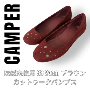 CAMPER 캠퍼 38 24cm 브라운 컷워크 펌프스 브라운