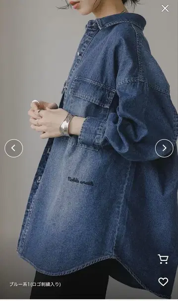 210nouve 데님 오버 사이즈 셔츠 자켓