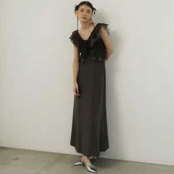 [ 새상품급 ] ANDRESD 플리츠 튤 드레스