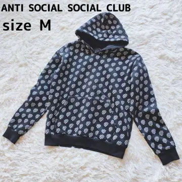ANTI SOCIAL SOCIAL CLUB 로고 올 패턴 후드티