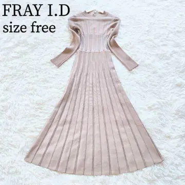FRAY I.D 프레이 아이디 배색 와이드 리브 롱 니트 원피스 프리