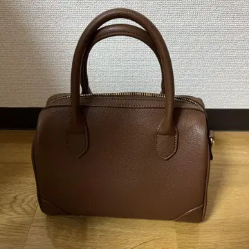 브라운 보스턴 백 골드 지퍼