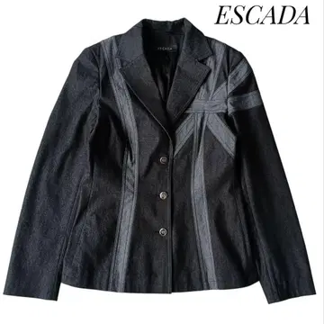 [ ESCADA ] 데님 테일러드 자켓 36 블랙