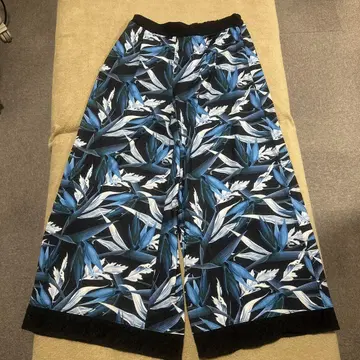 오션 블루 버드 와이드 팬츠 L size