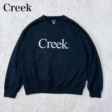 새상품급 Creek 맨투맨 센터 로고 속기모 L 다크 네이비