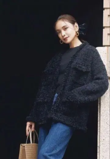 새상품 유나이티드 애로우즈 x VERY NAVY 콜라보 트위드 가디건