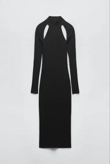 컷 아웃 리브 원피스 블랙 롱 리브 니트 ZARA 자라