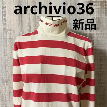 택 포함 새상품 archivio 로고 있음 보더 하이넥 셔츠 골프웨어