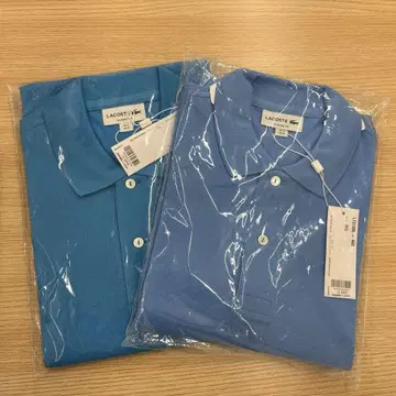 LACOSTE 피케 셔츠 블루 터콰이즈 2장 세트