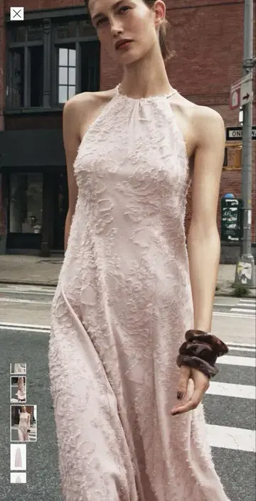 프린지 홀더넥 미디 원피스 ZARA