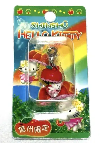 지역 한정 키티 신슈 사과 우산 헬로키티 끈 스트랩 키티 지역 한정