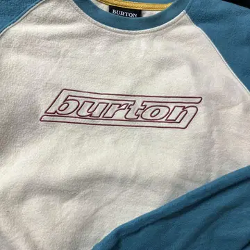 Burton 로고 트레이닝복 L 사이즈 화이트/블루 플리스
