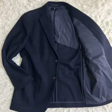 UNIQLO +J 울 블렌드 오버 사이즈 자켓 네이비