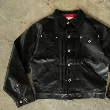 Ballsy denim jacket type leather jacket