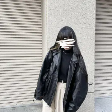 FREAK'S STORE 인조 가죽 블루종