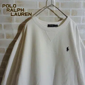 폴로 랄프로렌 맨투맨 화이트 자수 로고 V 가제트