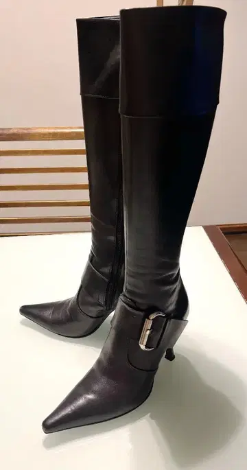 중고 DIANA - 천연 가죽 롱 부츠 - 블랙 - 24cm