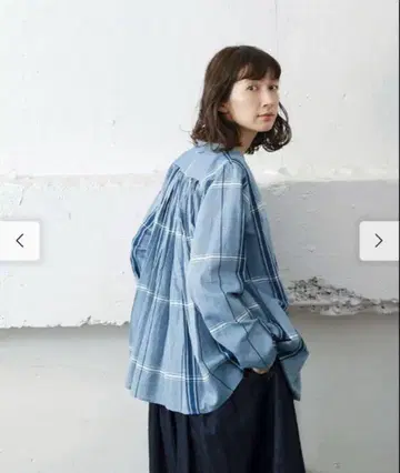 써니클라우드 인디고 체크 개더 상의 사이즈 L