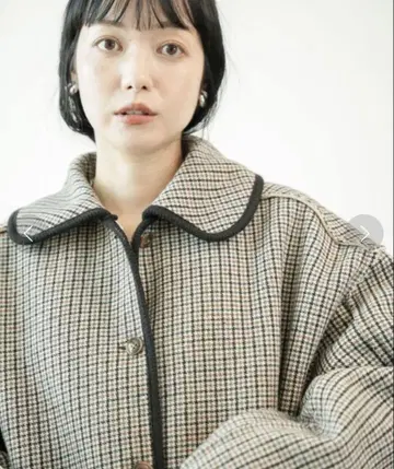 [ 프릭스스토어 ] 카라 부착 리버서블 체크 보아 자켓