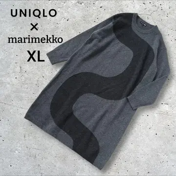 유니클로 x 마리메꼬 UNIQLO 램스울 니트 원피스 그레이 XL
