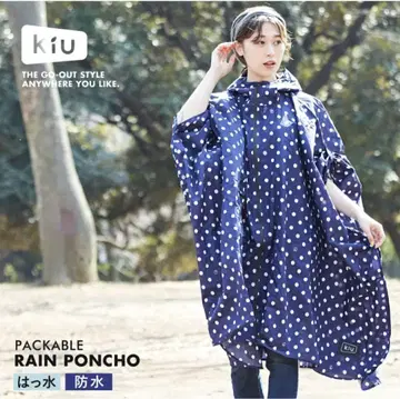 KiU RAIN PONCHO 네이비 피스 도트 레인 판초