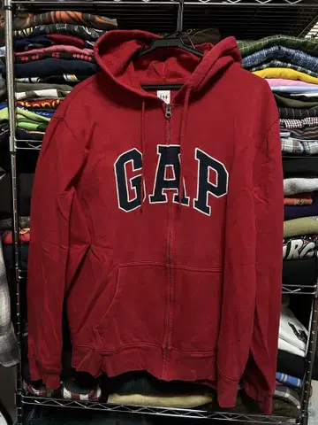 GAP 빨간색 집업 후드티 L 사이즈