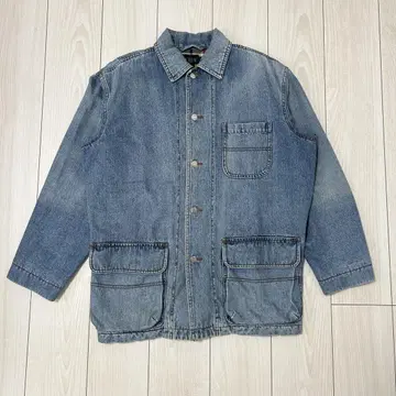 90s J.CREW 데님 커버올 안감 체크 S